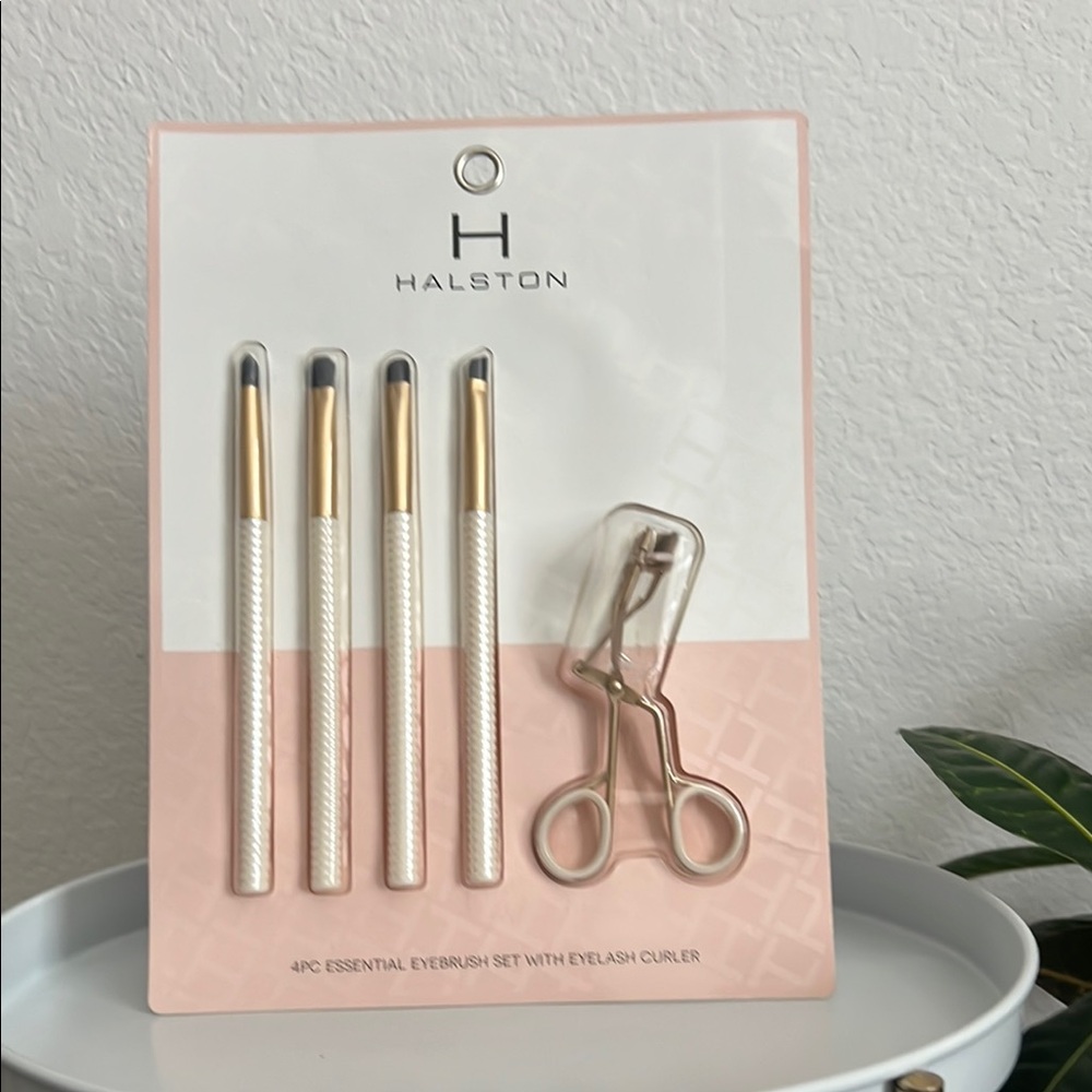 Halston Eyebrow Brush Set with Eyelash Curler